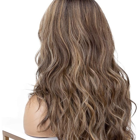💜 18” BROWN OMBRE BODY WAVY LACE FRONT WIG *NEW*